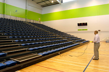 arena retractable seating power operation
