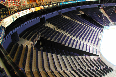 arena seating tapered retractable open