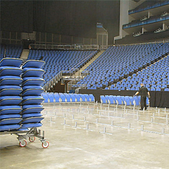 arena removable seating in construction