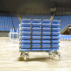 arena removable seating on trolley