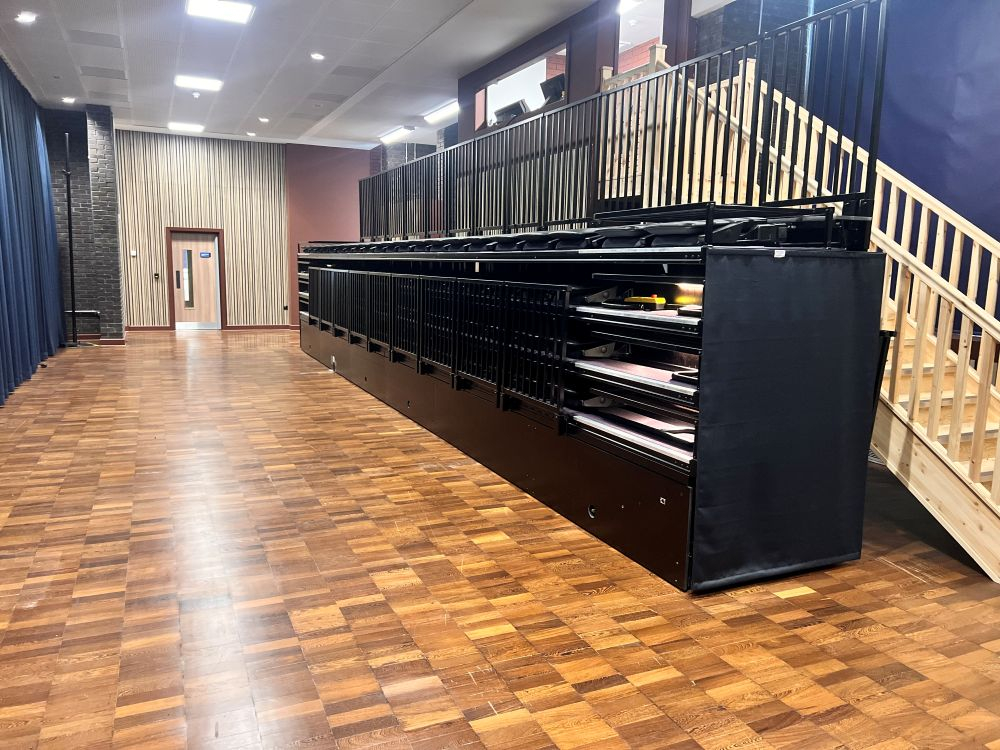 A closed retractable seating system